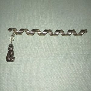 Vintage Pewter Cat Spiral Hair Pin $4 w/ purchase!